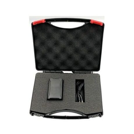 Zestaw lokalizatora GPS SPY 5000 w walizce transportowej z akcesoriami.